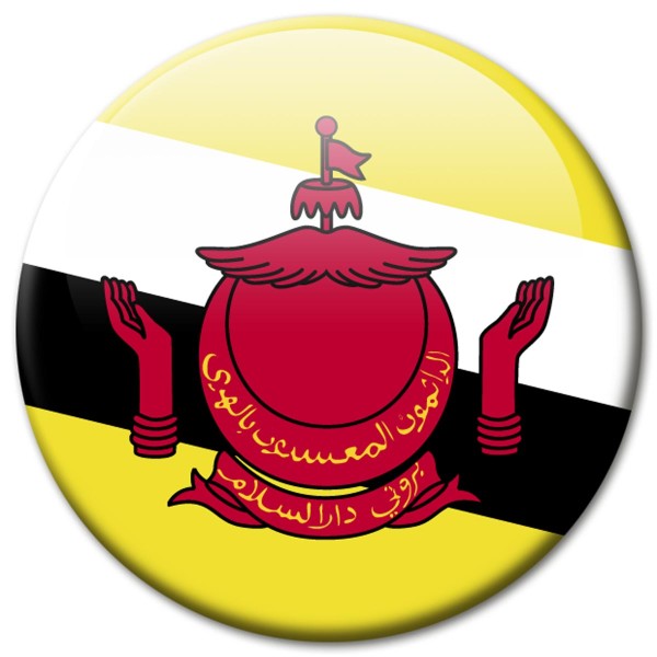 Flagge Brunei, Magnet 5 cm