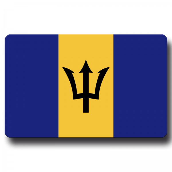 Flagge Barbados, Magnet 8,5x5,5 cm