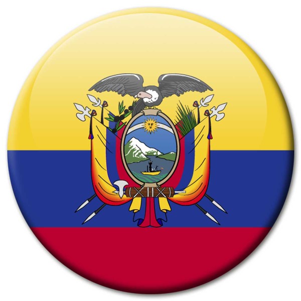 Flagge Ecuador, Magnet 5 cm
