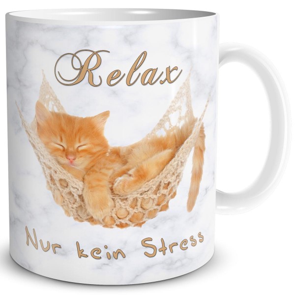 Katze Relax kein Stress, Tasse 300 ml