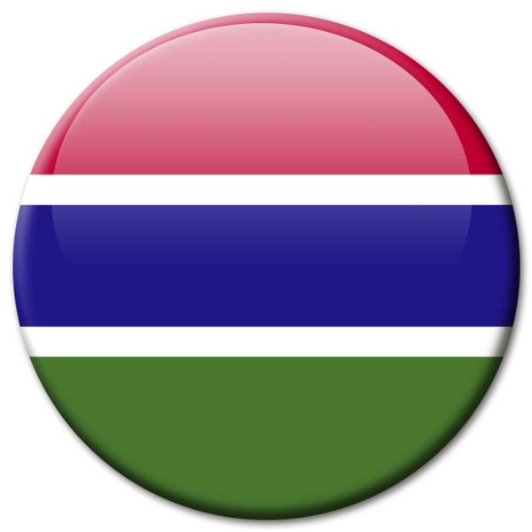 Flagge Gambia, Magnet 5 cm