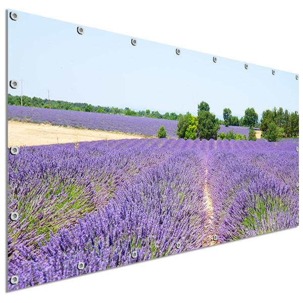 Sichtschutzbanner Lavendelfeld, 340x173 cm