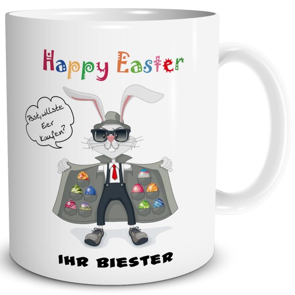 Hase Happy Easter Biester, Tasse 300 ml