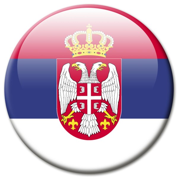 Flagge Serbien, Magnet 5 cm