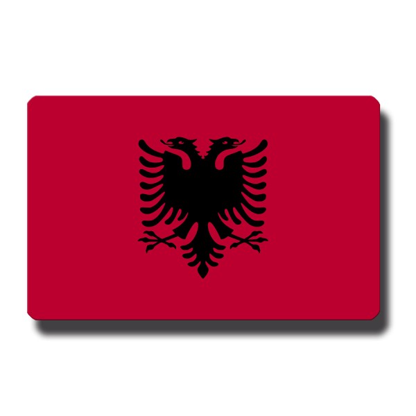 Flagge Albanien, Magnet 8,5x5,5 cm