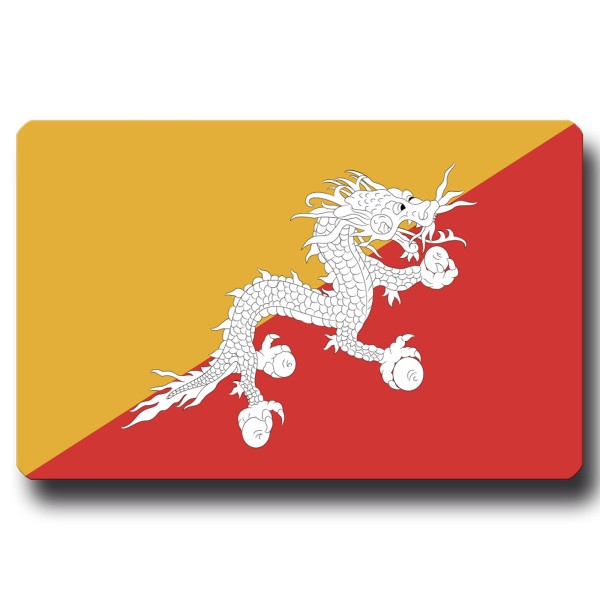 Flagge Bhutan, Magnet 8,5x5,5 cm