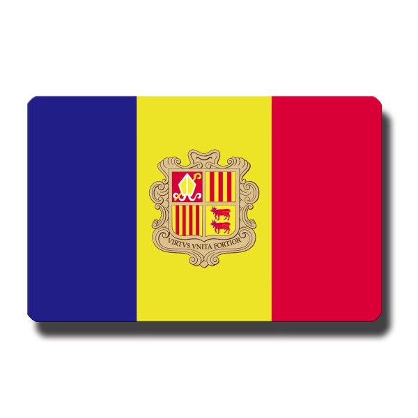 Flagge Andorra, Magnet 8,5x5,5 cm