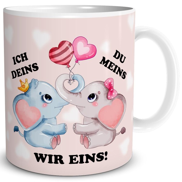 Elefanten Liebe Wir Eins, Tasse 300 ml, Bunt