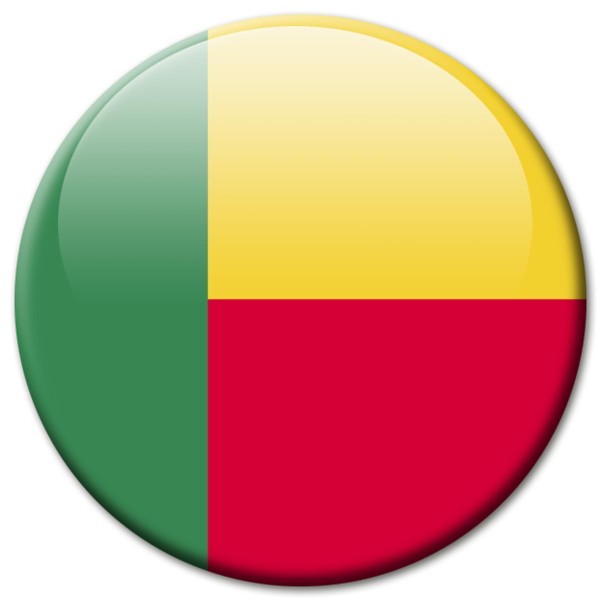 Flagge Benin, Magnet 5 cm