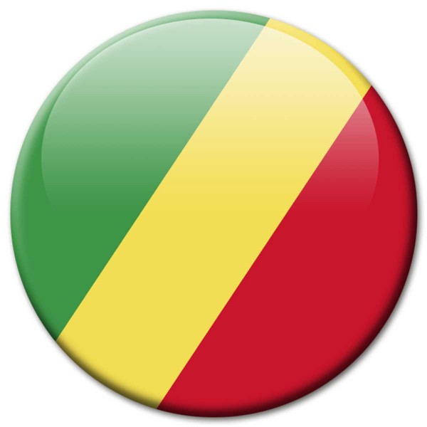 Flagge Kongo Republik, Magnet 5 cm