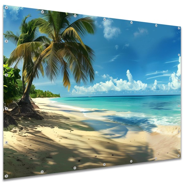 Sichtschutzbanner Strand Karibik Urlaub, 250x180 cm