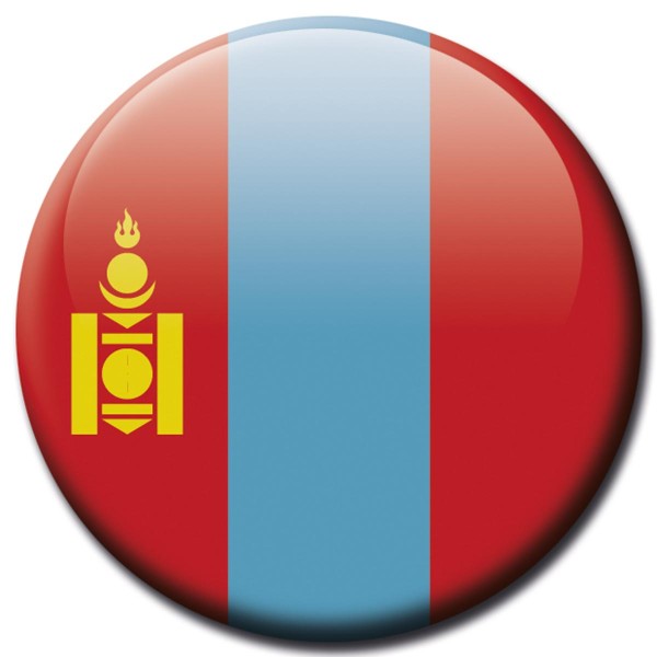 Flagge Mongolei, Magnet 5 cm