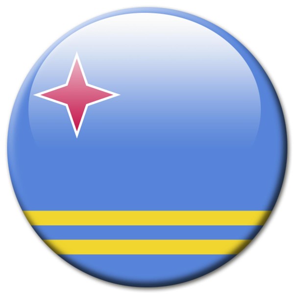 Flagge Aruba, Magnet 5 cm