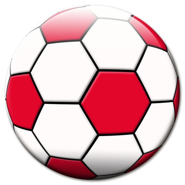 Magnet Fußball Rot-Weiß - Ø 5 cm