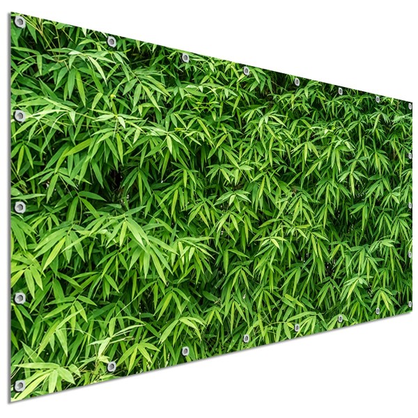 Sichtschutzbanner Bambushecke Grün, 340x173 cm
