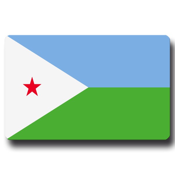 Flagge Dschibuti, Magnet 8,5x5,5 cm