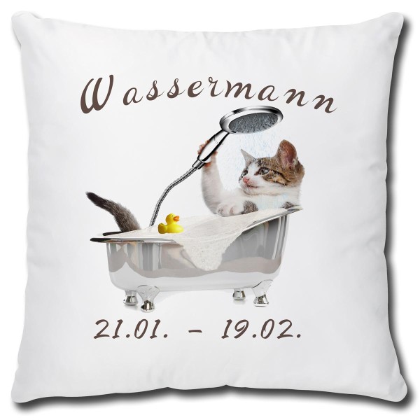 Sternzeichen Wassermann Katze, Kissen 40x40 cm