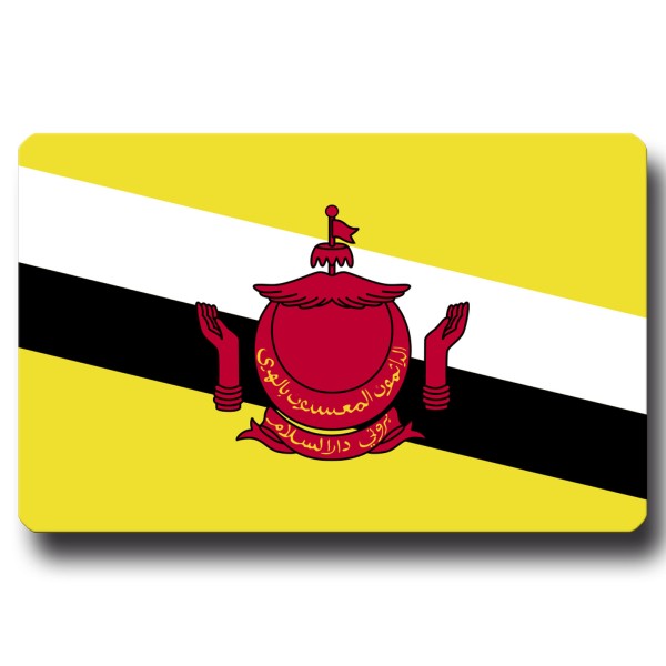 Flagge Brunei, Magnet 8,5x5,5 cm