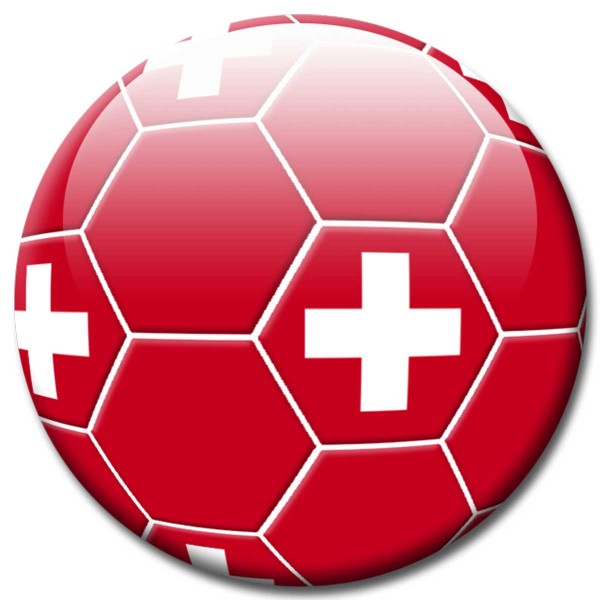 Magnet Fußball - Flagge Schweiz - Ø 5 cm