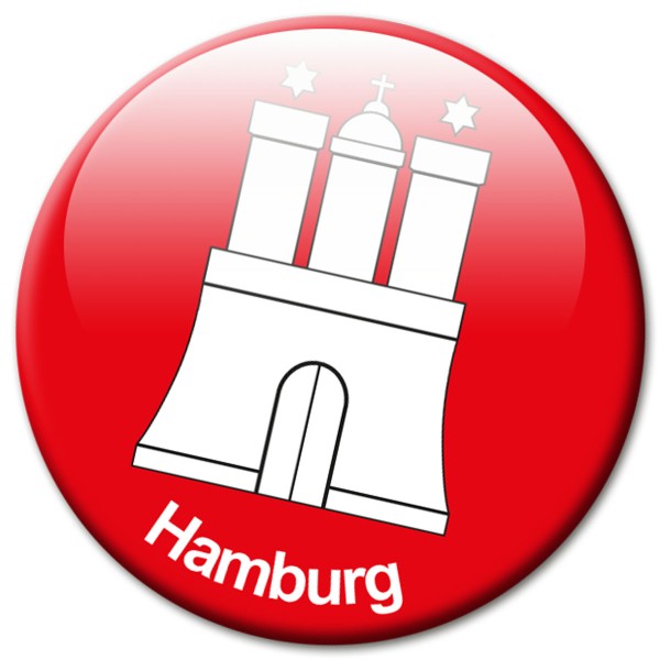 Fan Magnet Stadt Hamburg Wappen - Ø 5 cm