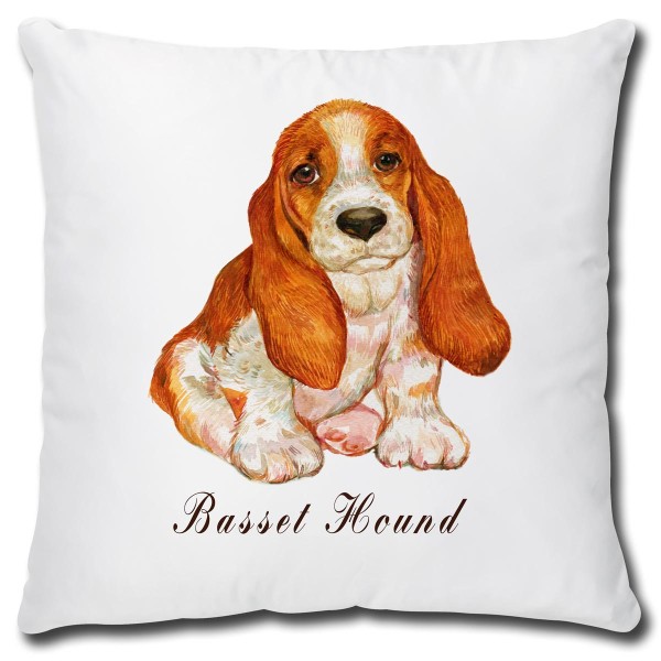 Basset Hound Hund, Kissen 40x40 cm