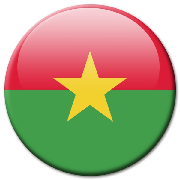 Flagge Burkina Faso, Magnet 5 cm
